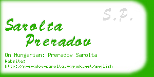 sarolta preradov business card